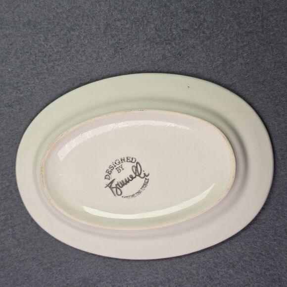 VTG Brunelli Italy Hand Painted Market Scene Oval Ceramic Serving Dish 8 Inch - Picture 7 of 8